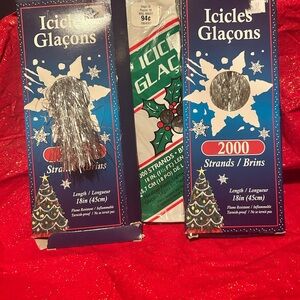Silver Icicle Strands for Holiday Decor